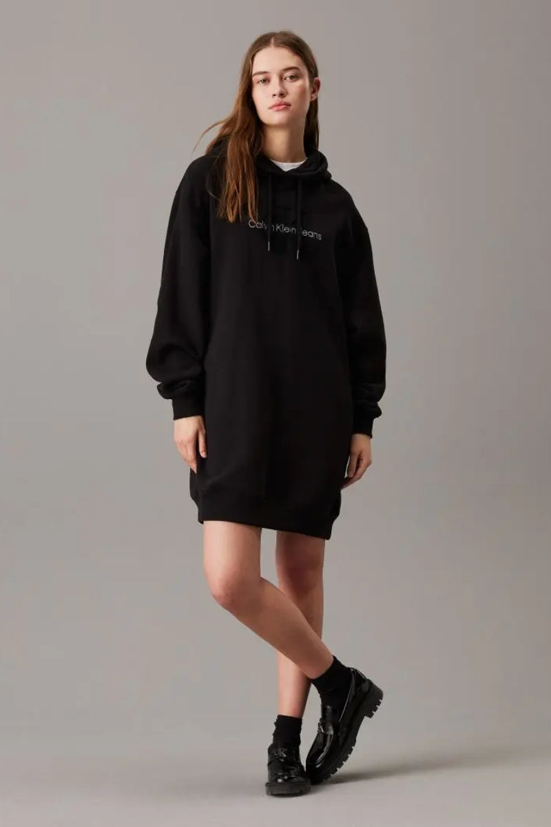 CHENILLE MONOLOGO HOODIE DRESS