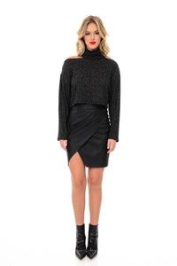 KNITTED LUREX TURTLENECK