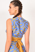 Load image into Gallery viewer, BROCADE SATIN TIE TOP