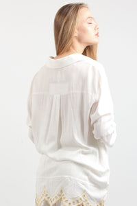 LINEN SHIRT GOLDEN DETAILS