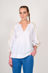 TOP WITH GOLD SLEEVE DETAILS