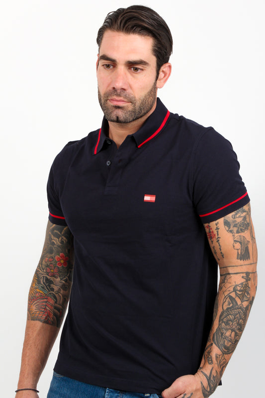 TONAL FLAG BADGE SLIM POLO