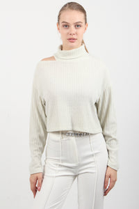 KNITTED LUREX TURTLENECK