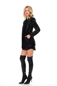 VELVET SEQUINED TUNIC