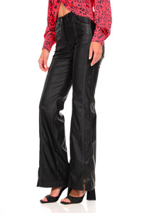 LEATHER BELL BOTTOM PANTS