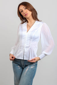 AMARA PLEATED SLV SHIRT