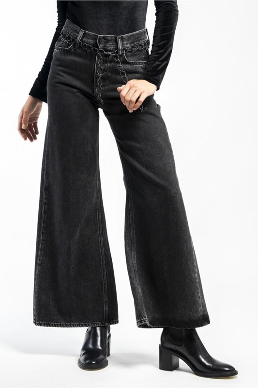 LOVELY BLACK DENIM TROUSERS