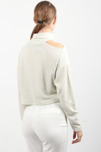 KNITTED LUREX TURTLENECK