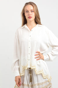 LINEN SHIRT GOLDEN DETAILS